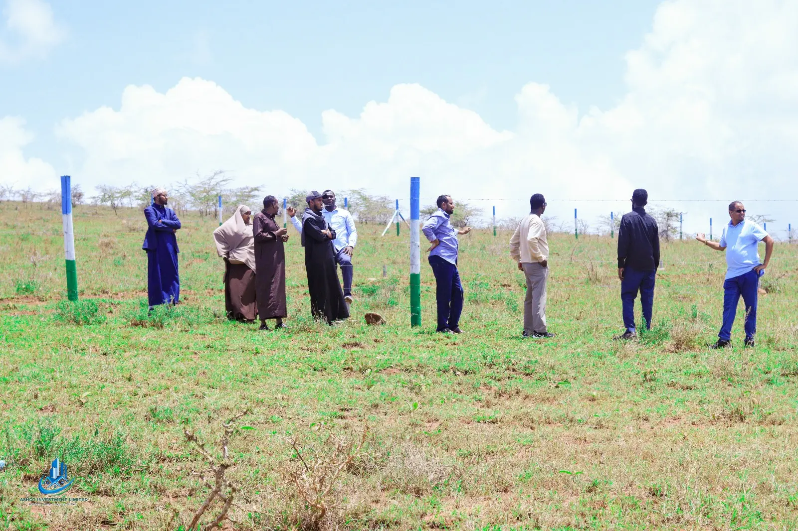 Ashco clients inspecting plots on a site visit in Kenya